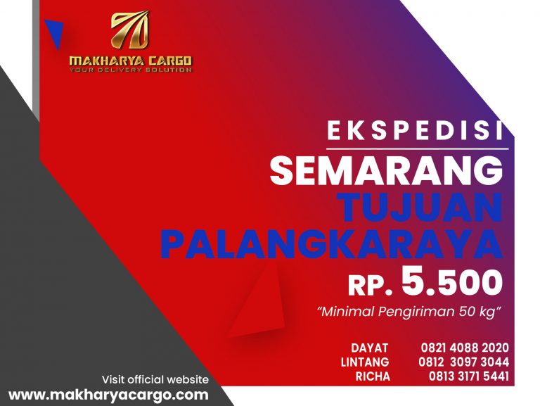 Ekspedisi Semarang Palangkaraya Gratis Jemput Barang 2021