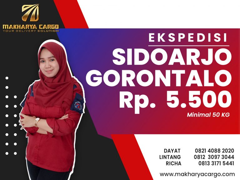 Ekspedisi Sidoarjo Gorontalo Rp5500 gratis jemput barang