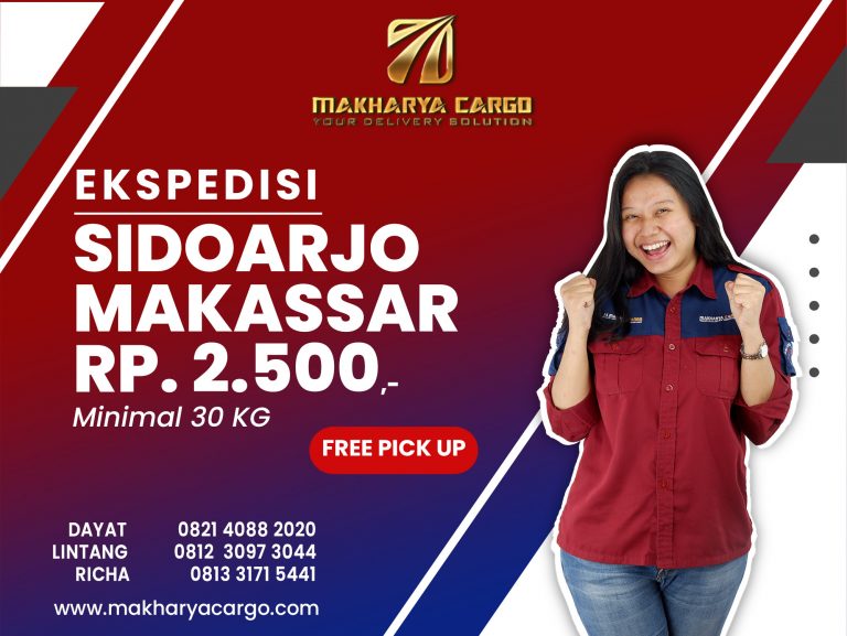 Ekspedisi Sidoarjo Makassar Rp2500 gratis jemput barang