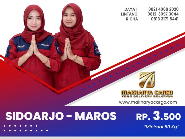 Ekspedisi Sidoarjo Maros Rp3500 gratis jemput barang