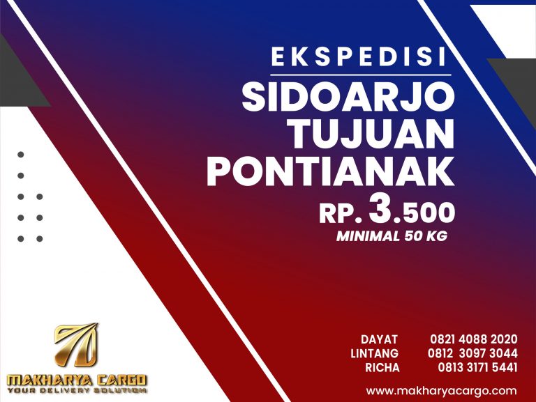 Ekspedisi Sidoarjo Pontianak Rp3500 gratis jemput barang