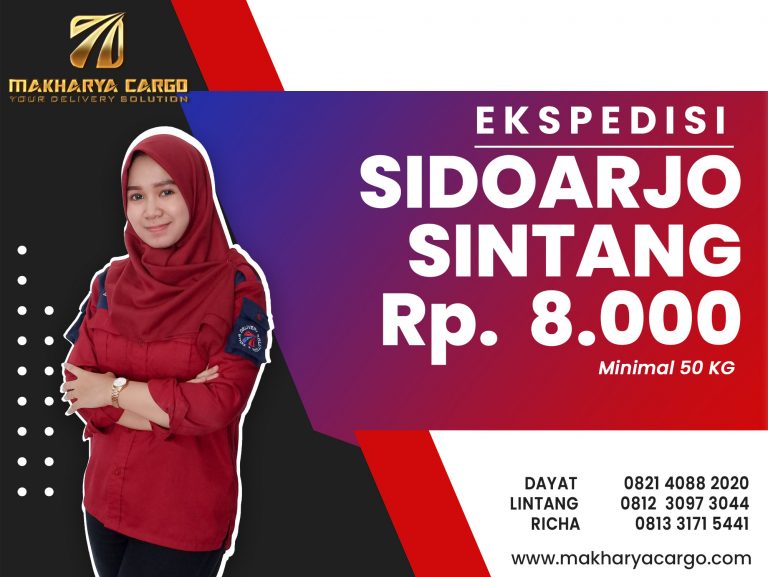 Ekspedisi Sidoarjo Sintang Rp8000 gratis jemput barang
