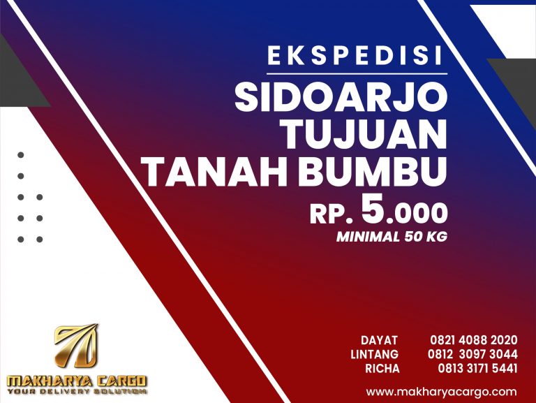 Ekspedisi Sidoarjo Tanah Bumbu Gratis Jemput Barang Rp.5000