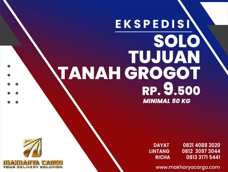 Ekspedisi Solo Tanah Grogot Gratis Jemput Rp.9500