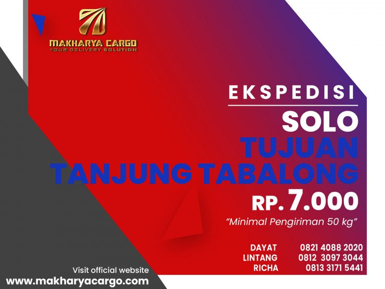 Ekspedisi Solo Tanjung Tabalong Gratis Jemput Barang 2021