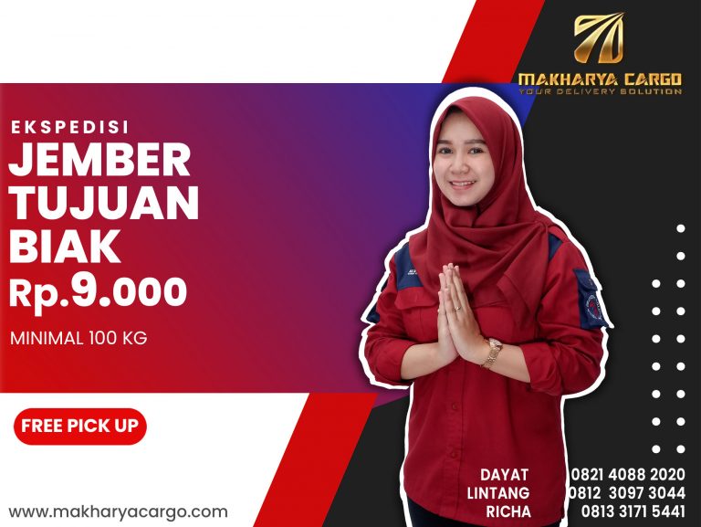 Ekspedisi Jember Biak Ongkir Rp 9,000 Termurah