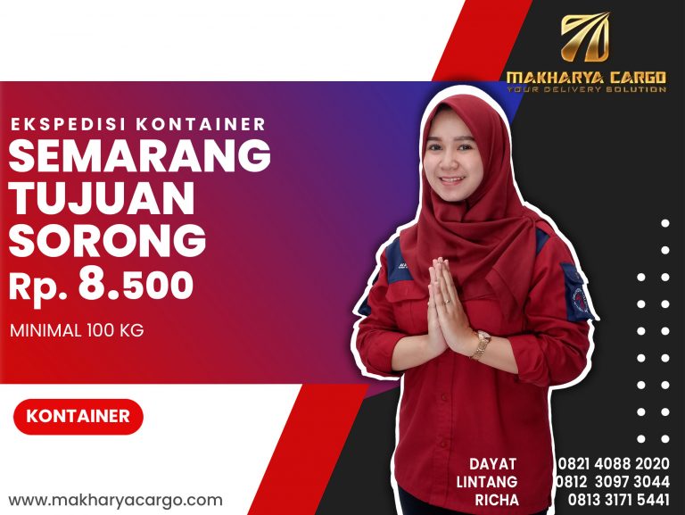 Ekspedisi kontainer Semarang Sorong Ongkir Rp 8,500
