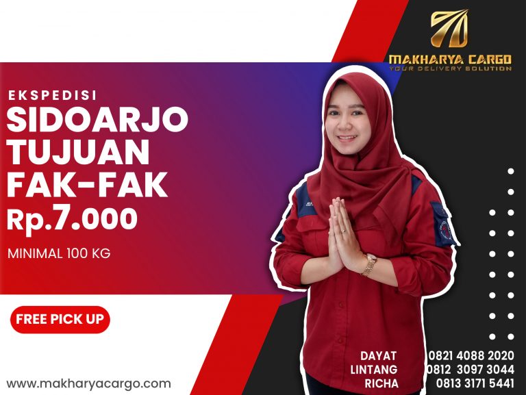 Ekspedisi Sidoarjo Fak-Fak Ongkir Rp 7,000 Termurah