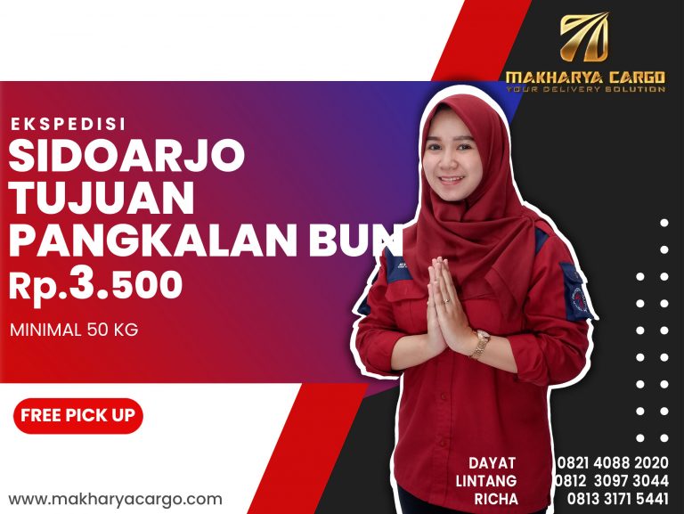 Ekspedisi Sidoarjo Pangkalan Bun Ongkir Rp 3,500 Termurah