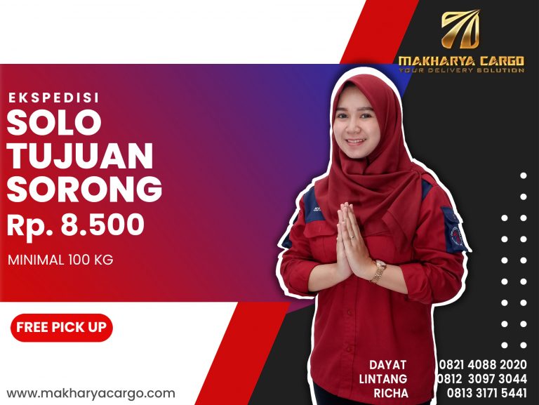 Ekspedisi Solo Sorong Ongkir Rp 8.500bTermurah