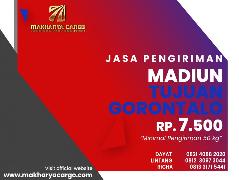 Jasa Pengiriman Barang Madiun Gorontalo Rp7500 gratis jemput barang