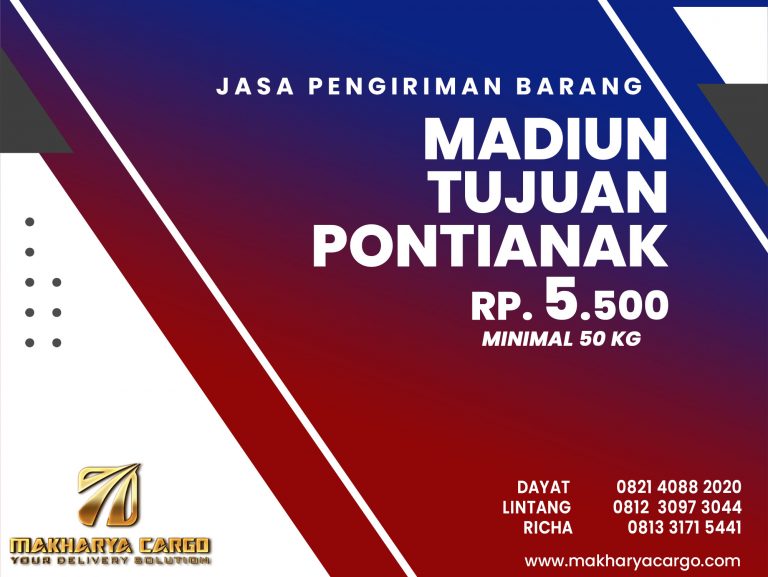 Jasa Pengiriman Barang Madiun Pontianak Rp5500 gratis jemput barang