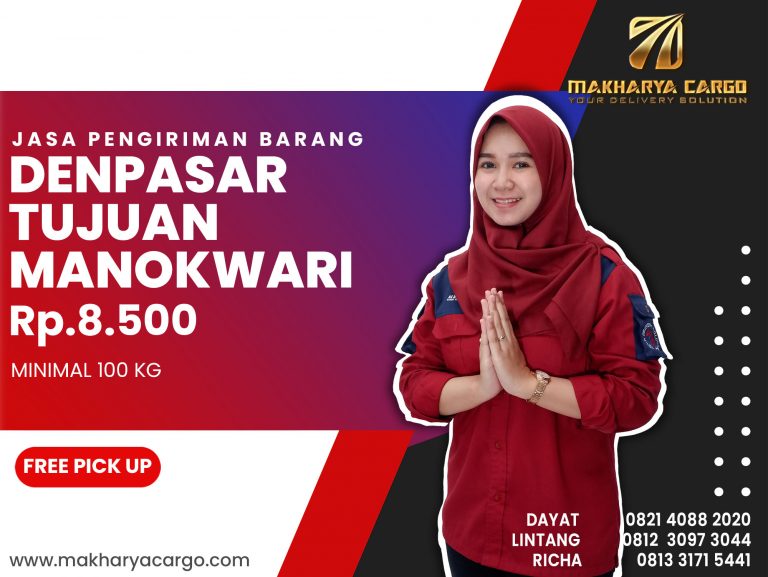 Jasa Pengiriman Denpasar Manokwari Ongkir Rp 8,500