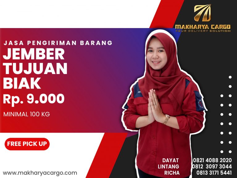 Jasa Pengiriman Barang Jember Biak Ongkir Rp 9,000