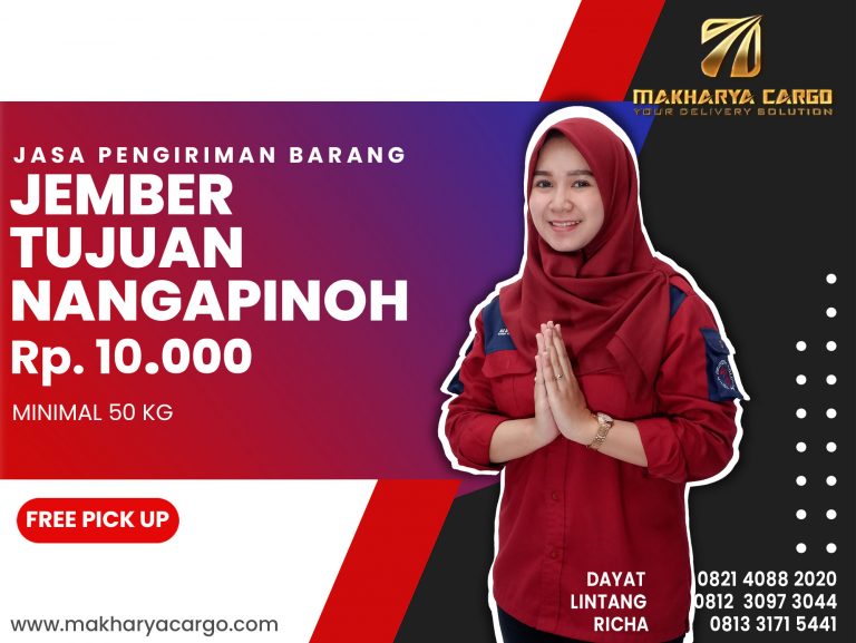 Jasa Pengiriman Jember Nangapinoh Ongkir Rp 10,000