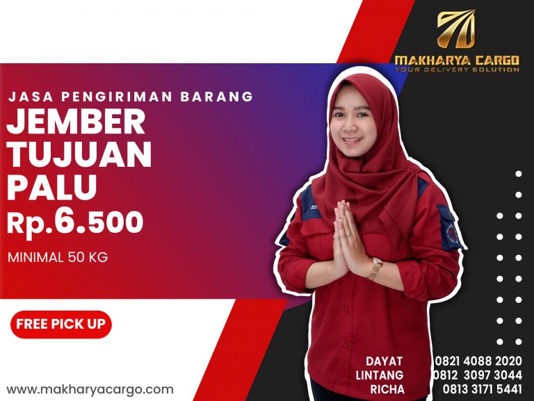 Jasa Pengiriman Barang Jember Palu Ongkir Rp 6,500