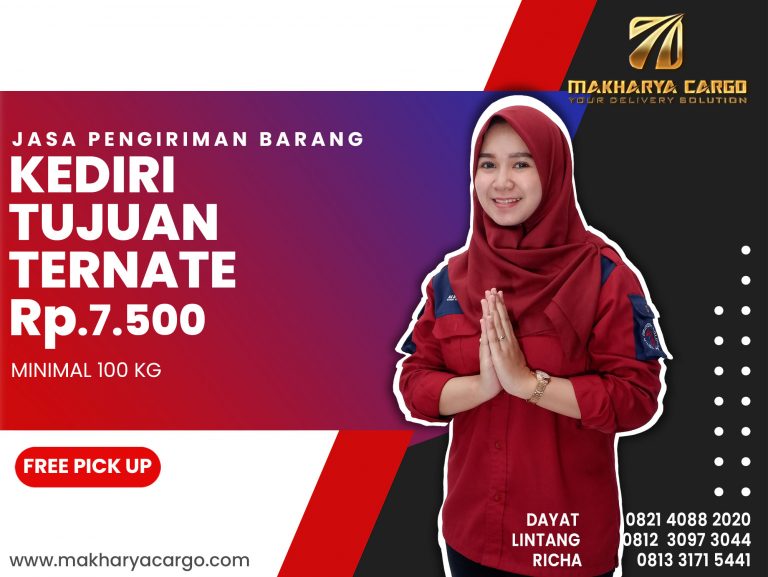 Jasa Pengiriman Barang Kediri Ternate Ongkir Rp 7,500