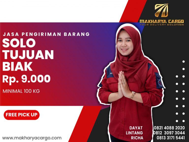 Jasa Pengiriman Barang Solo Biak Ongkir Rp 9,000
