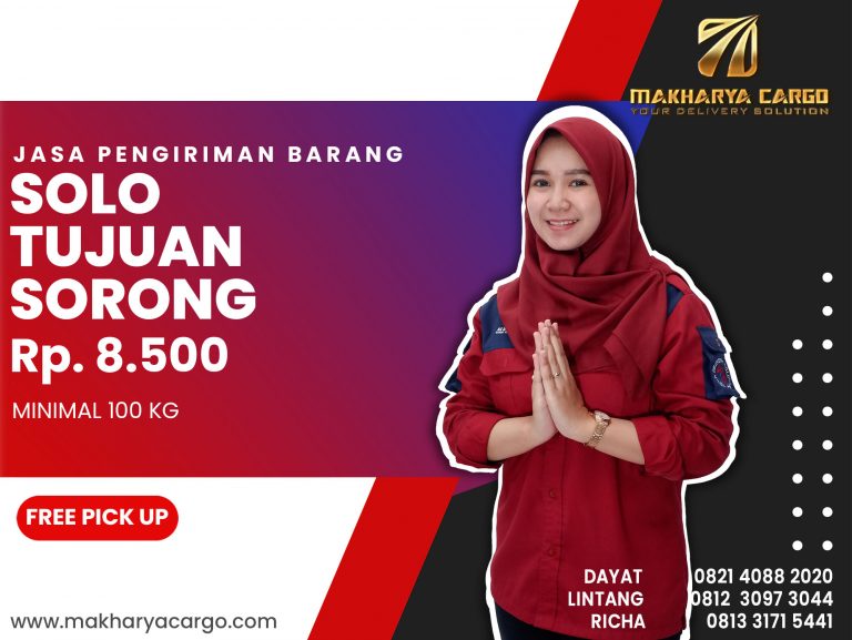 Jasa Pengiriman Barang Solo Sorong Ongkir Rp 8,500