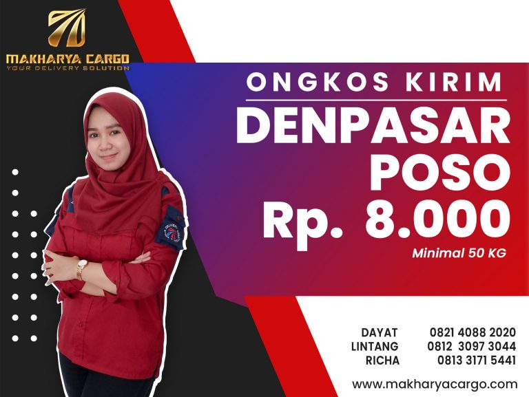 Ongkos Kirim Denpasar Poso Rp8000 gratis jemput barang