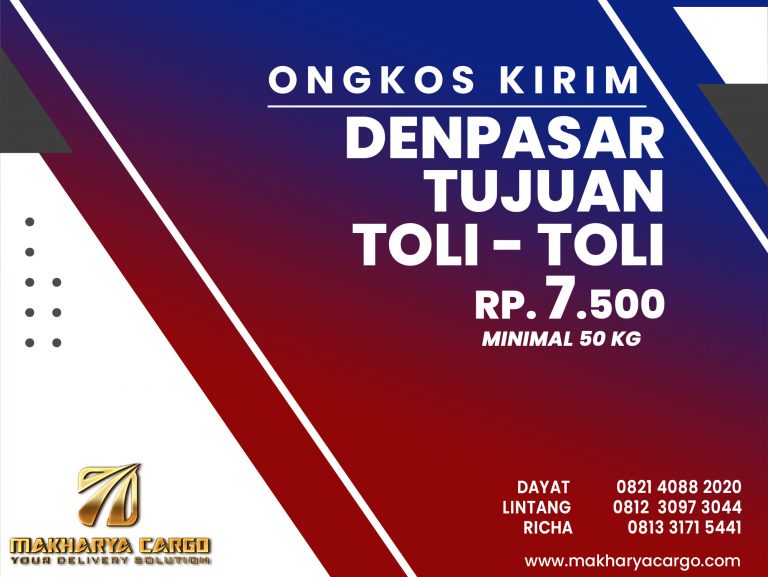 Ongkos Kirim Denpasar Toli-Toli Rp7500 gratis jemput barang