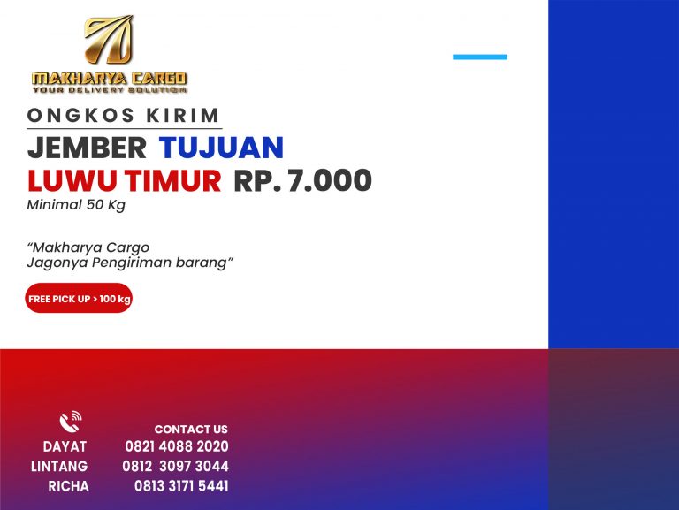 Ongkos Kirim Jember Luwu Timur Gratis Jemput Barang 2021