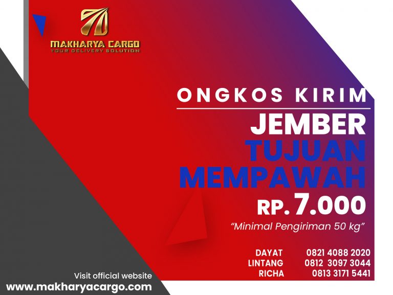 Ongkos Kirim Jember Mempawah Gratis Jemput Barang 2021