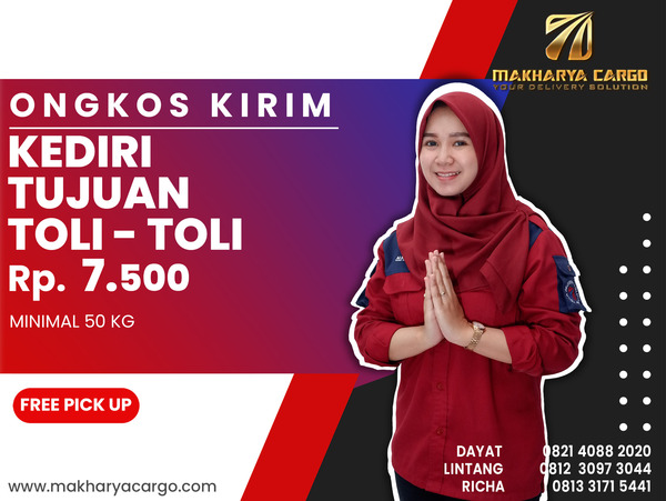 Ongkos Kirim Kediri Toli-Toli Rp7500 gratis jemput barang