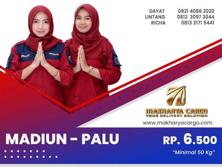 Ongkos Kirim Madiun Palu Rp6500 gratis jemput barang