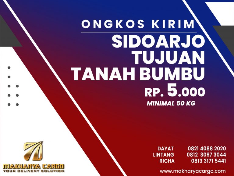 Ongkos Kirim Sidoarjo Tanah Bumbu Gratis Jemput Barang 2021