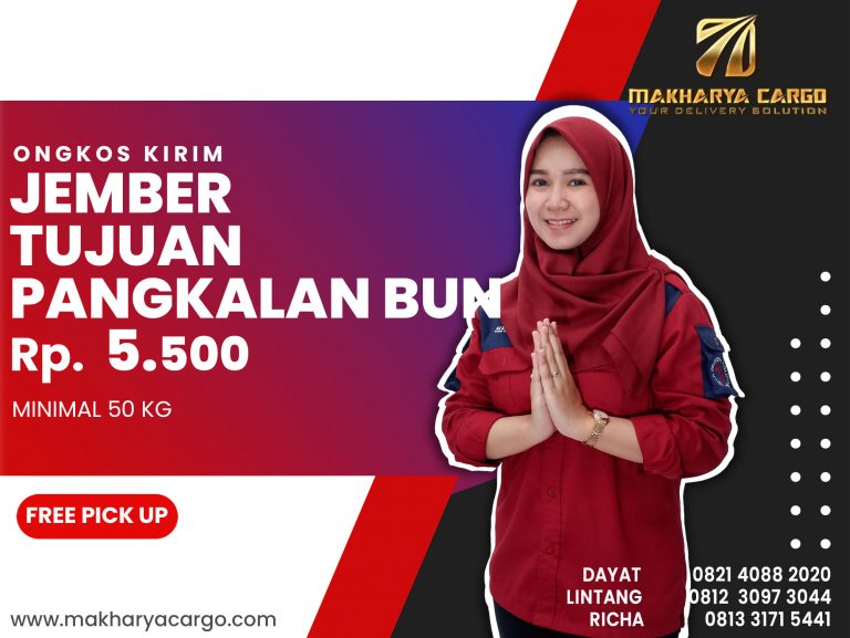 Tarif Ongkos Kirim Jember Pangkalan Bun Ongkir Rp 5,500