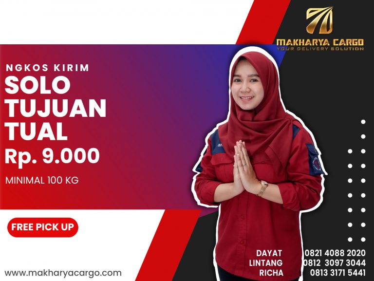 Tarif Ongkos Kirim Solo Tual Ongkir Rp 9,000