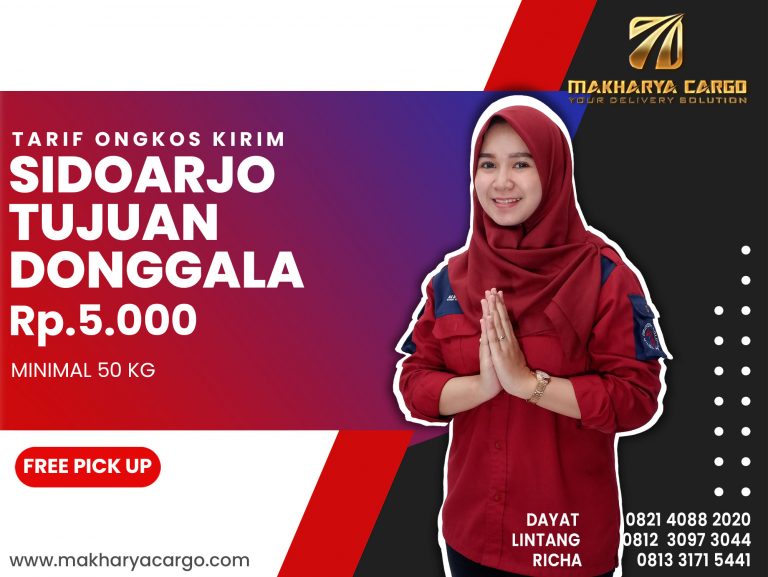 Ongkos Kirim Sidoarjo Donggala Rp5000 gratis jemput barang