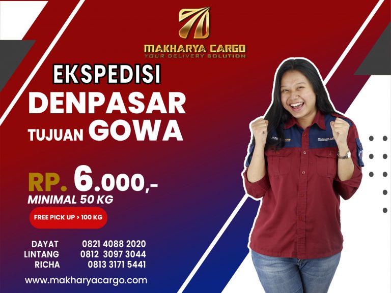 Ekspedisi Denpasar Gowa Rp6000 gratis jemput barang