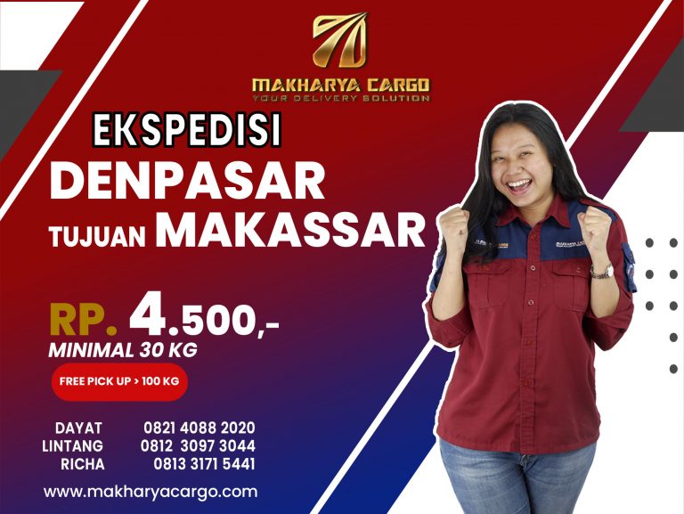 Ekspedisi Denpasar Makassar Rp4500 gratis jemput barang