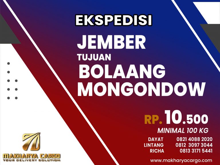 Ekspedisi Jember Bolaang Mongondow Gratis Jemput Barang 2021