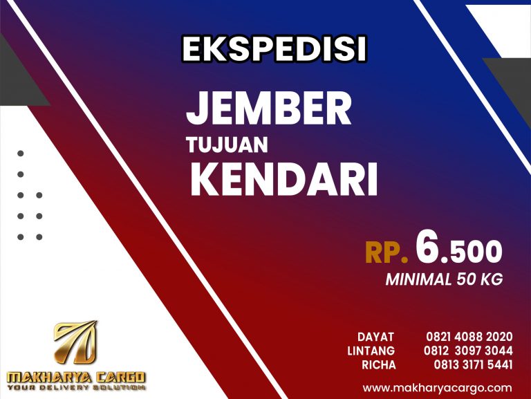 Ekspedisi Jember Kendari Gratis Jemput Barang 2021