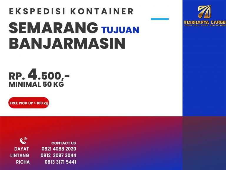 Ekspedisi Kontainer Semarang Banjarmasin Gratis Jemput Barang 2021