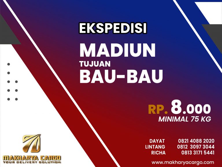 Ekspedisi Madiun Bau-Bau Gratis Jemput Barang 2021