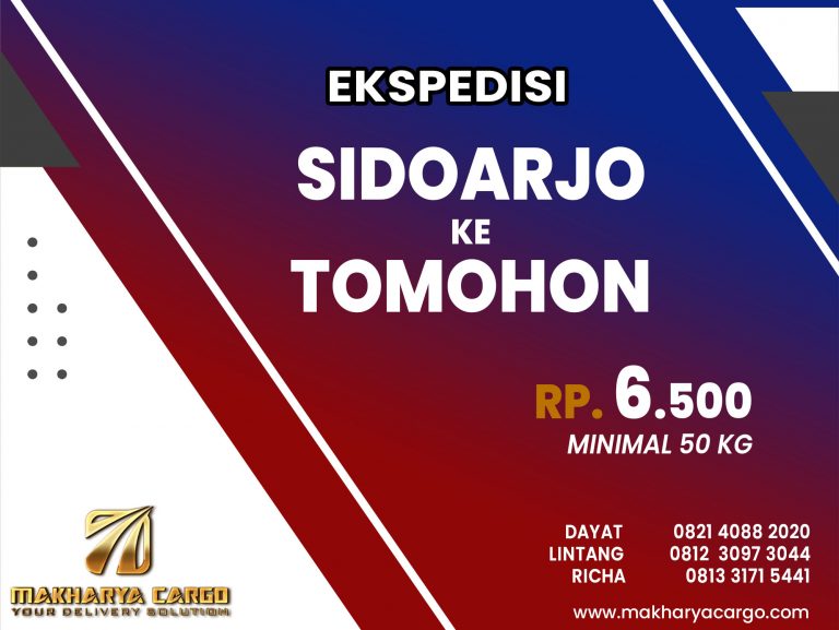 Ekspedisi Sidoarjo Tomohon Gratis Jemput Barang 2021
