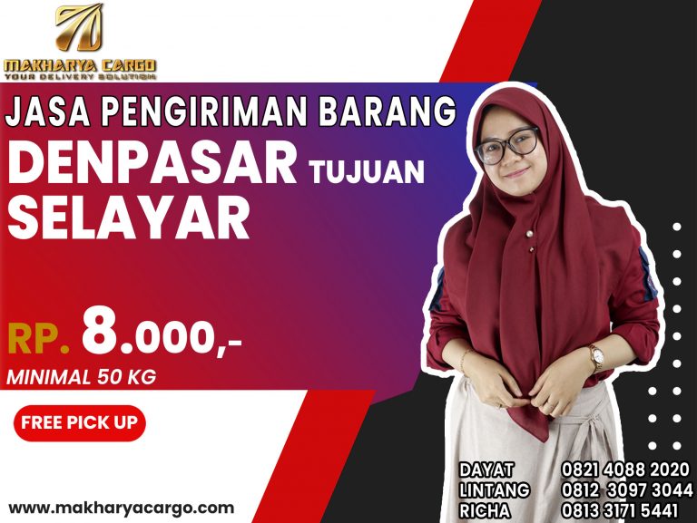 Jasa Pengiriman Barang Denpasar Selayar Rp8000 gratis jemput barang