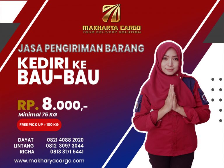 Jasa Pengiriman Barang Kediri Bau-Bau Gratis Jemput Barang 2021
