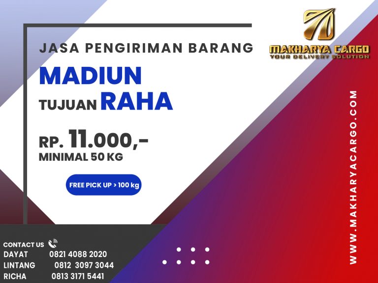 Jasa Pengiriman Barang Madiun Raha Gratis Jemput Barang 2021