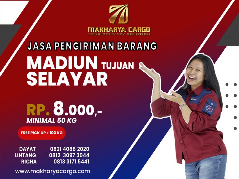Jasa Pengiriman Barang Madiun Selayar Rp8000 gratis jemput barang