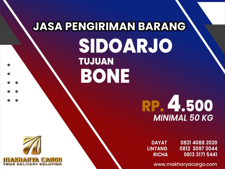 Jasa Pengiriman Barang Sidoarjo Bone Rp4500 gratis jemput barang