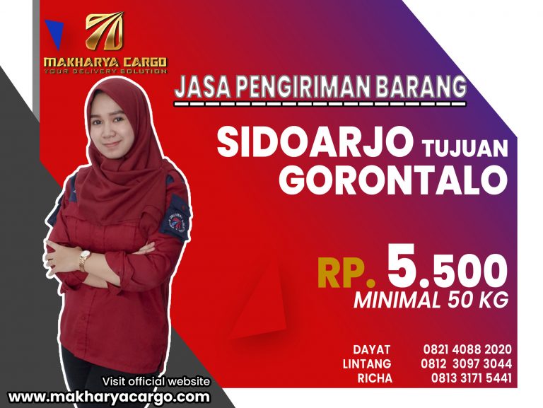 Jasa Pengiriman Barang Sidoarjo Gorontalo Rp5500 gratis jemput barang