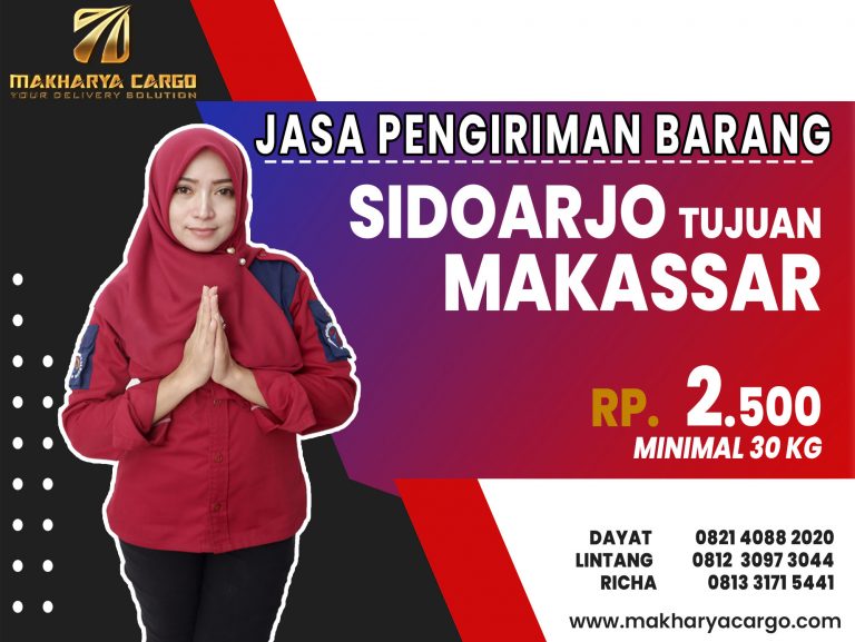 Jasa Pengiriman Barang Sidoarjo Makassar Rp2500 gratis jemput barang