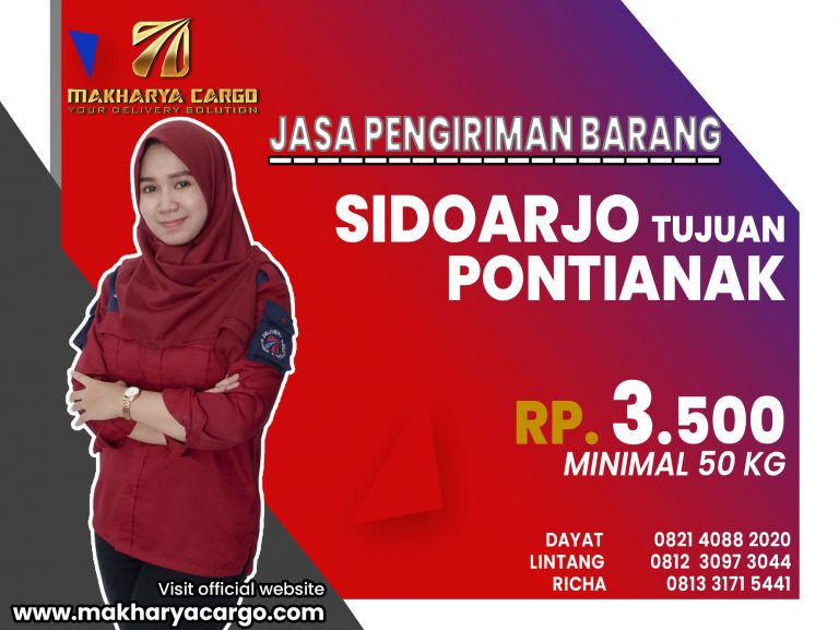 Jasa Pengiriman Barang Sidoarjo Pontianak Rp3500 gratis jemput barang