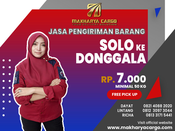 Jasa Pengiriman Barang Solo Donggala Rp7000 gratis jemput barang