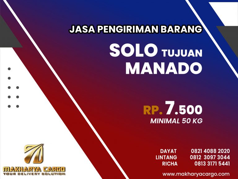 Jasa Pengiriman Barang Solo Manado Gratis Jemput Barang 2021